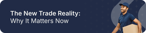 Banner with title: The New Trade Reality Why It Matters Now