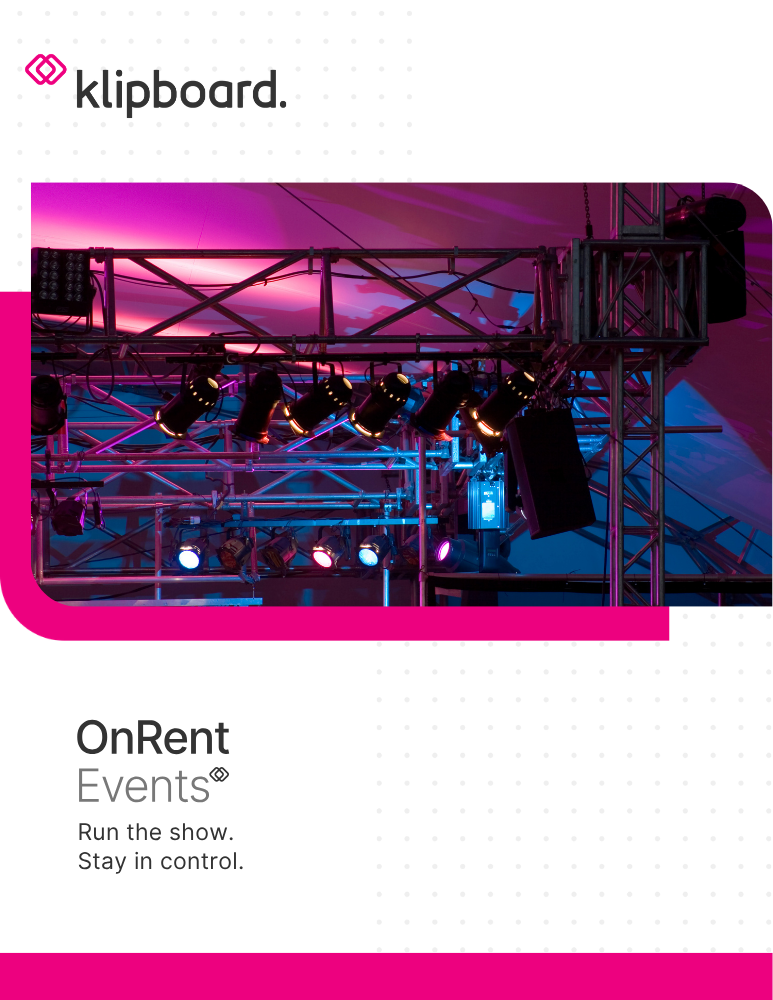OnRent Events Brochure Cover Pg OnRent Events Brochure Cover Pg