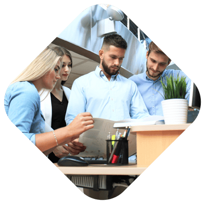 Klipboard employees doing group work