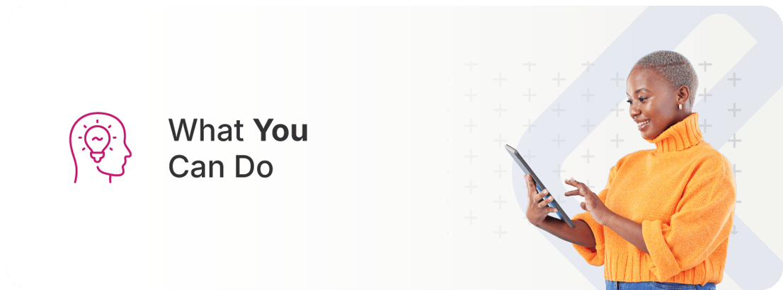 Banner with title that reads What You Can Do, and a female using ERP software on a tablet