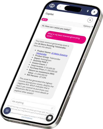 OnRent Go Mockup phone - reporting