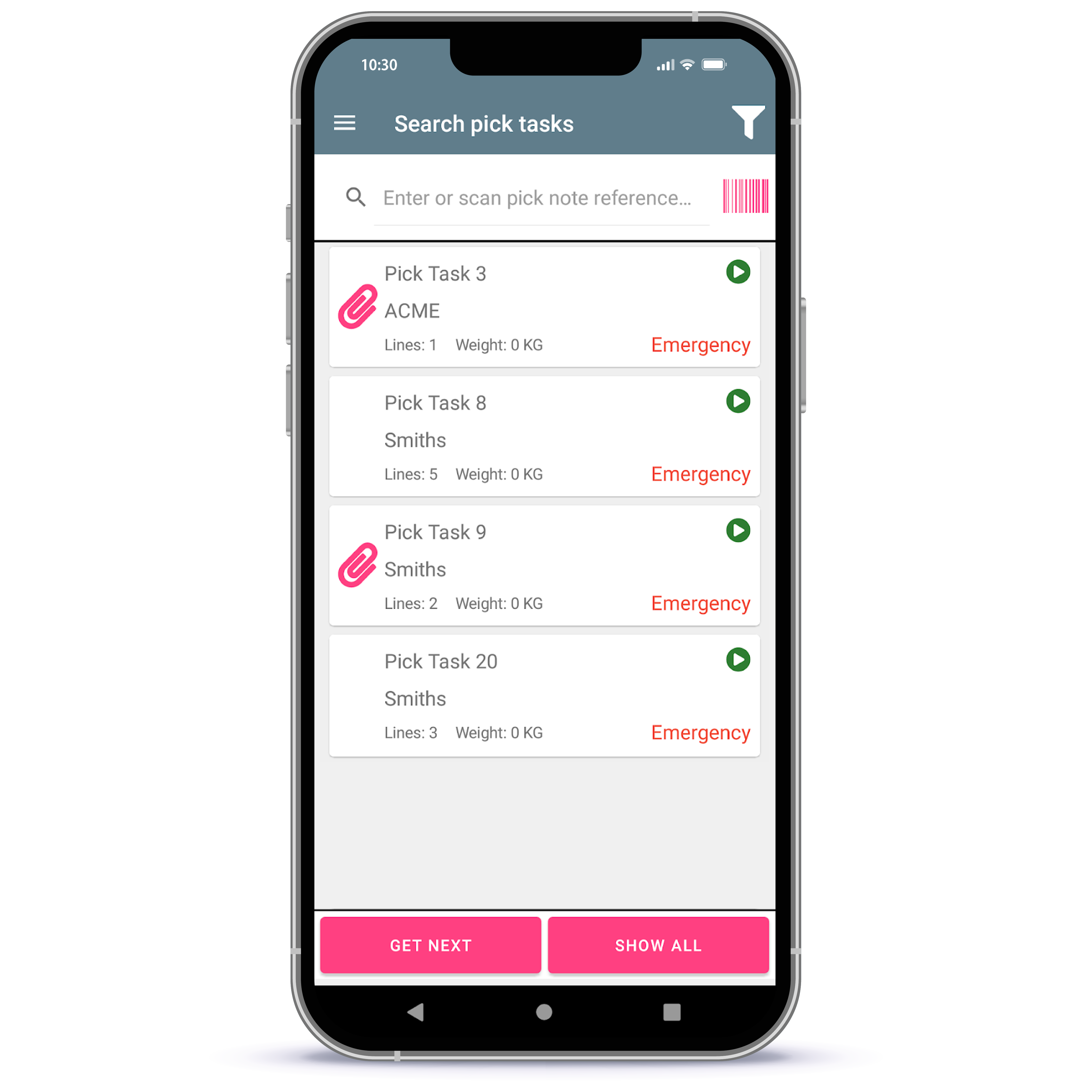 ePick-app-procesvenster