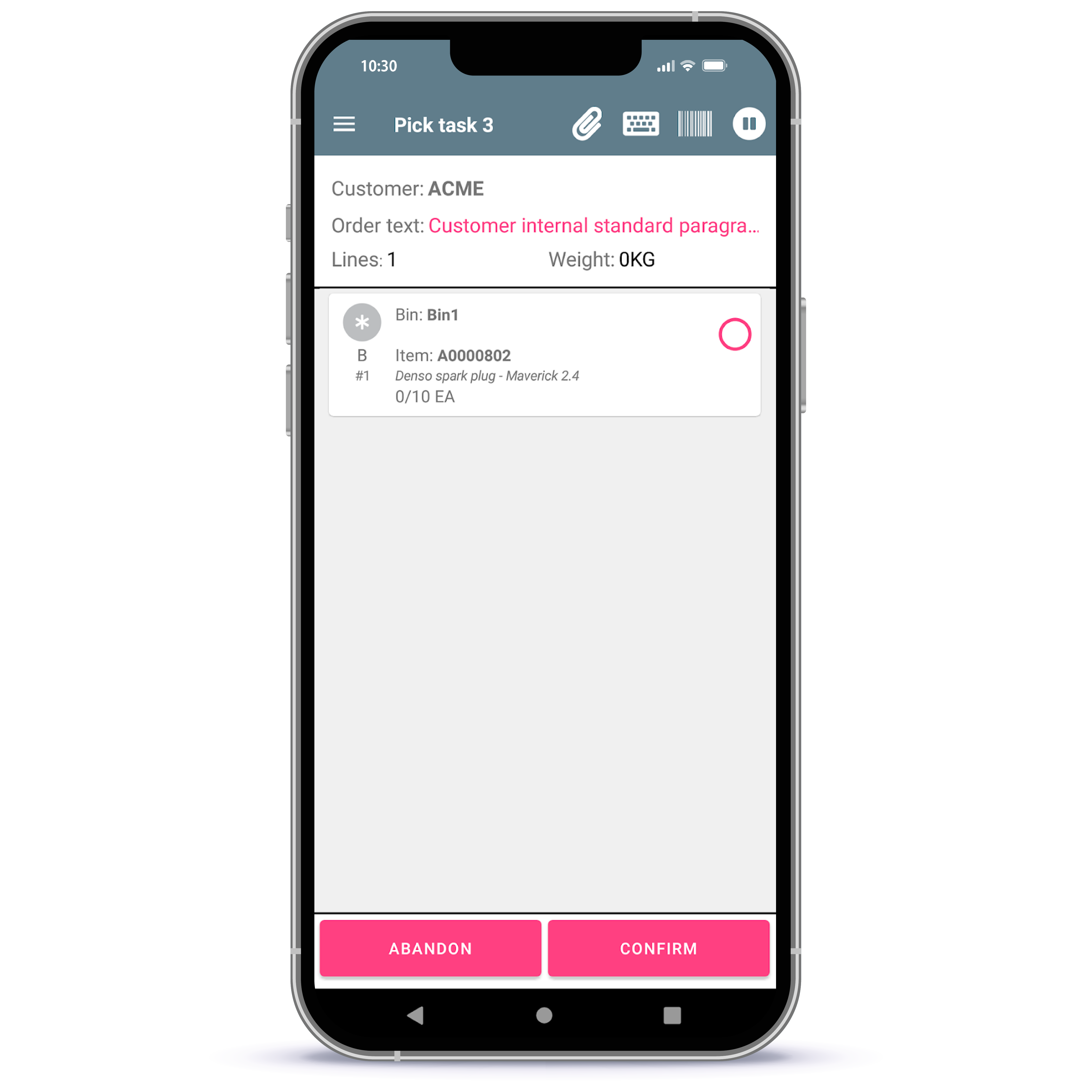 ePick-app Real-time voorraadscherm