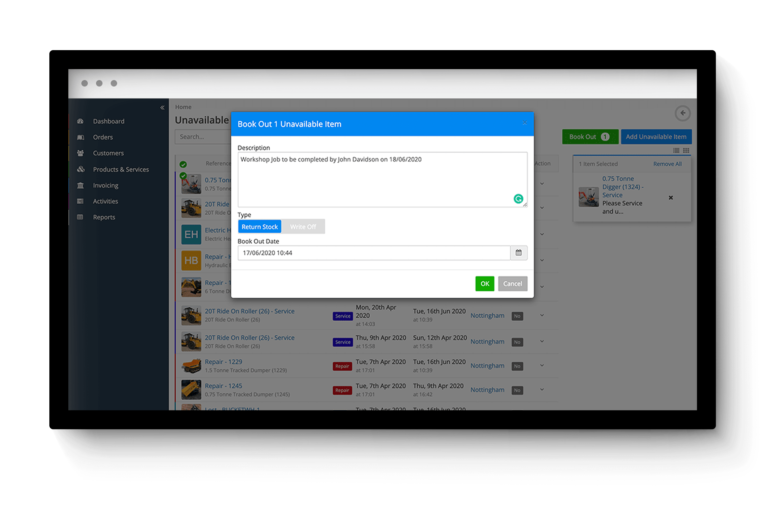 OnRent Go Workshop Management