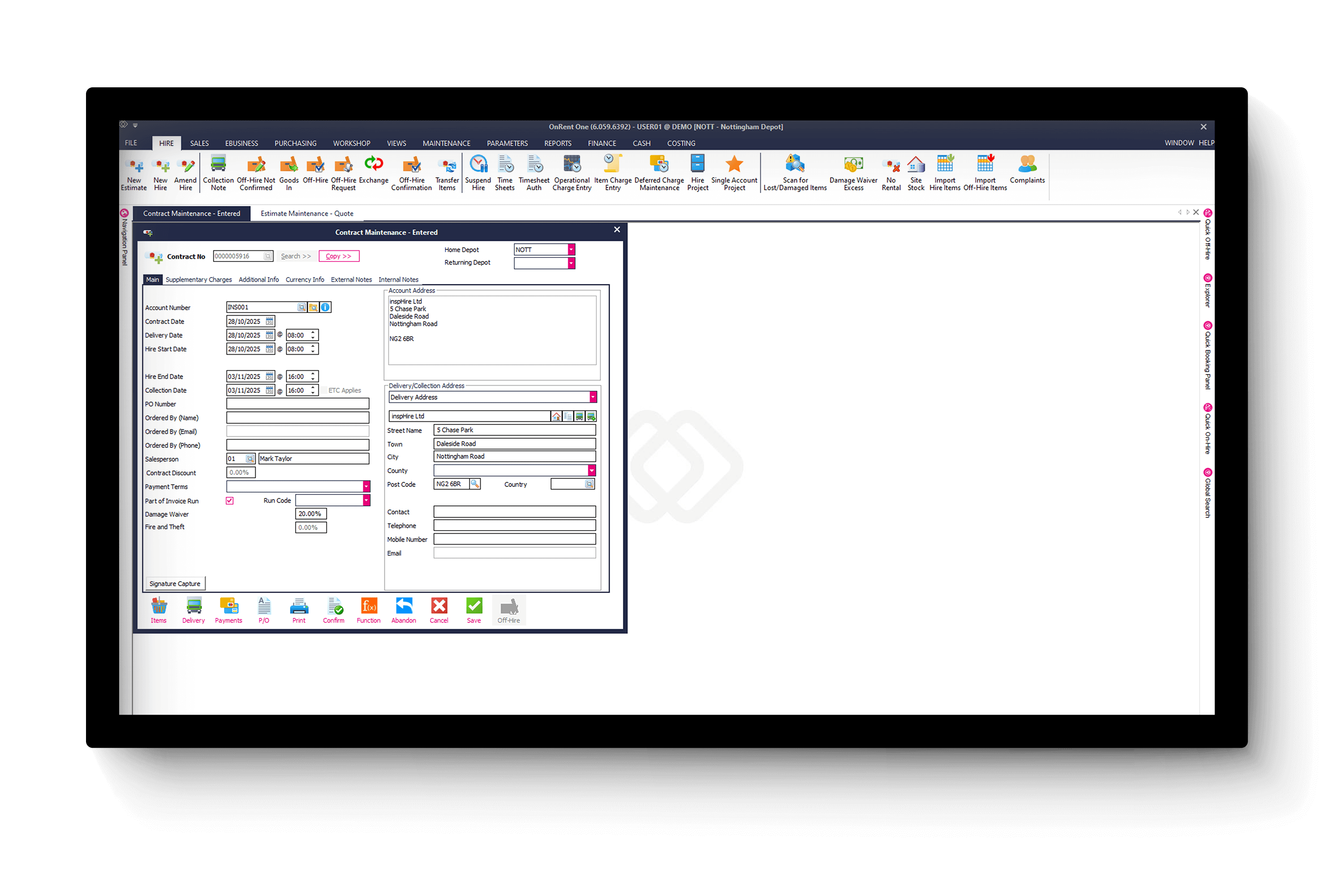 OnRent One Contact Maintenance